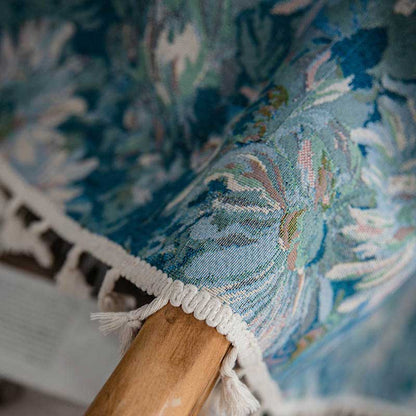 Rideau à pompons de style peinture à l'huile florale