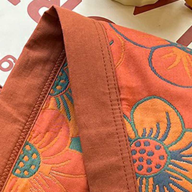 Couette réversible « Splendid Flower » en coton jacquard
