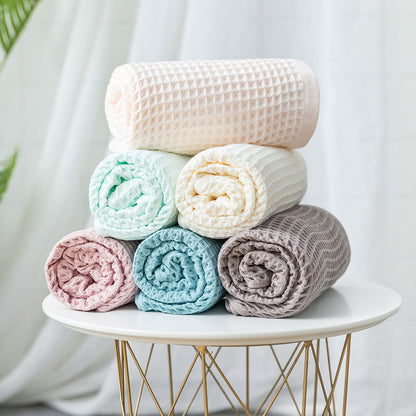 Serviette de bain en coton gaufré respirant Ownkoti