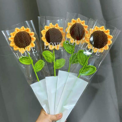 Tournesol tricoté à la main en coton au crochet