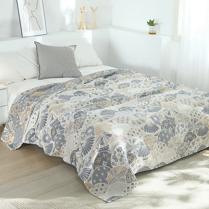 Couette réversible en coton à motif de coquille de lapin
