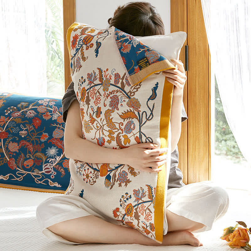 Serviette oreiller respirante à motif floral fleuri (2 pièces)