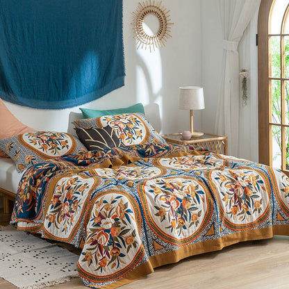 Ownkoti – Couette double face confortable en coton à motif floral