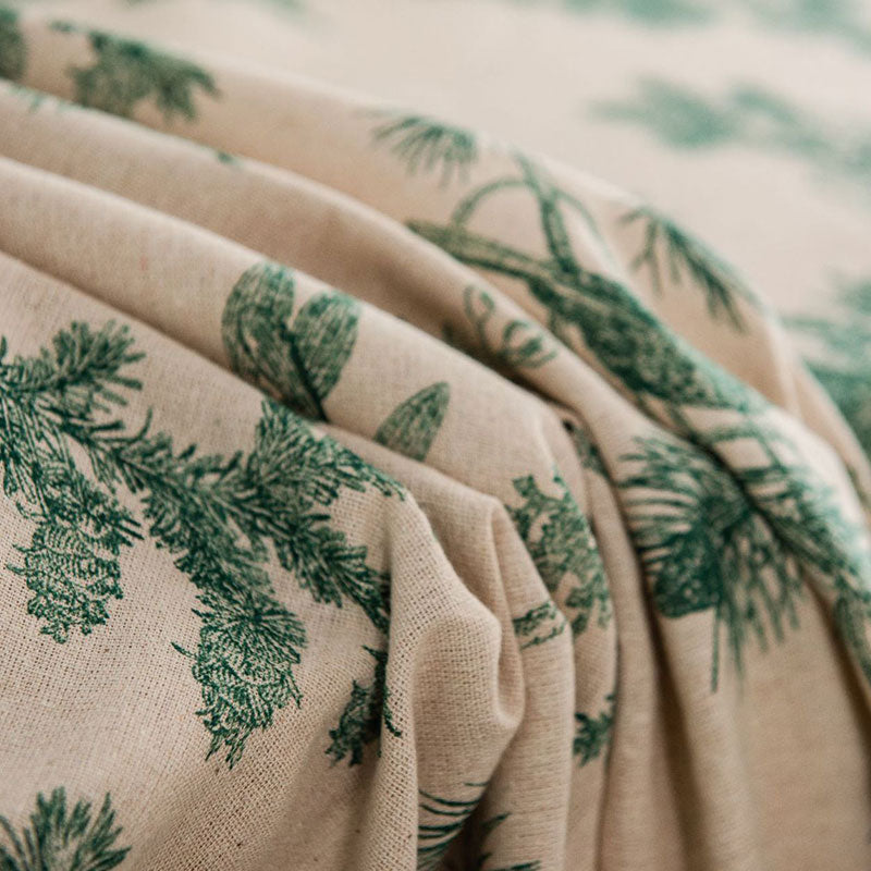 Nappe en coton et lin avec motif Pine Bird