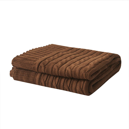 Couverture de canapé en coton tricoté uni Ownkoti