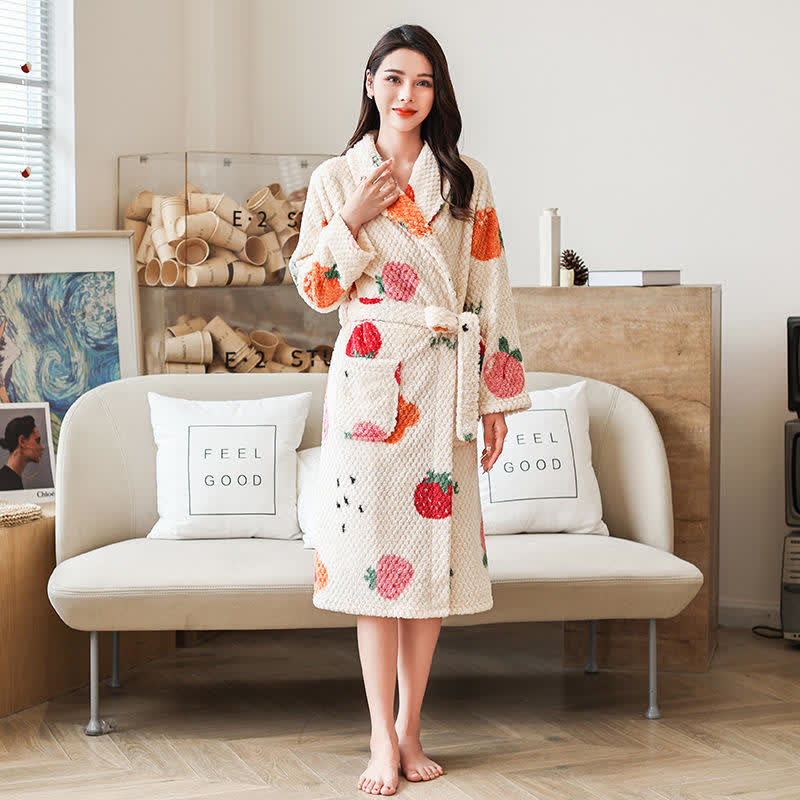 Peignoir respirant Ownkoti avec imprimé fruit et ceinture