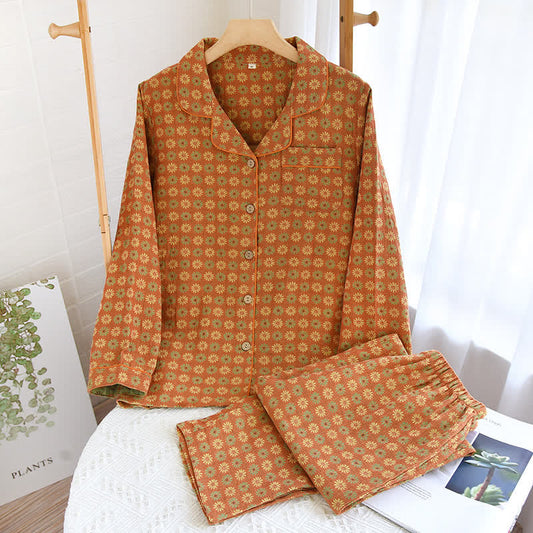 Ensemble de vêtements d'intérieur Jacquard Daisy en pur coton
