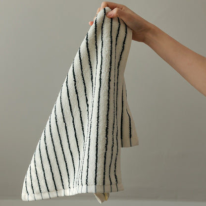 Serviette en coton respirant à rayures blanches et noires