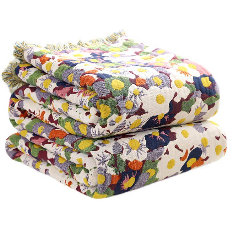 Ownkoti – Couette en coton douce et réversible avec motif floral rustique