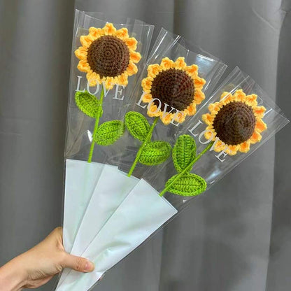 Tournesol tricoté à la main en coton au crochet