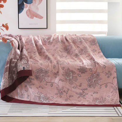 Ownkoti Couverture de canapé légère en coton à motif floral
