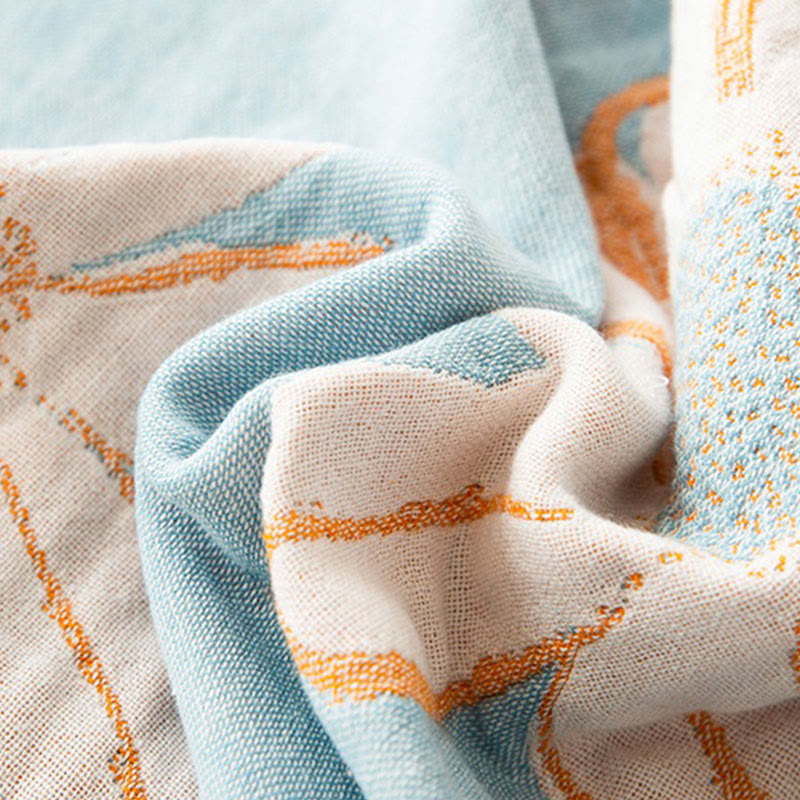 Couverture douce en coton réversible avec imprimé marguerites