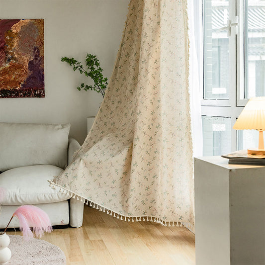 Rideau filtrant la lumière de style campagnard avec motif floral