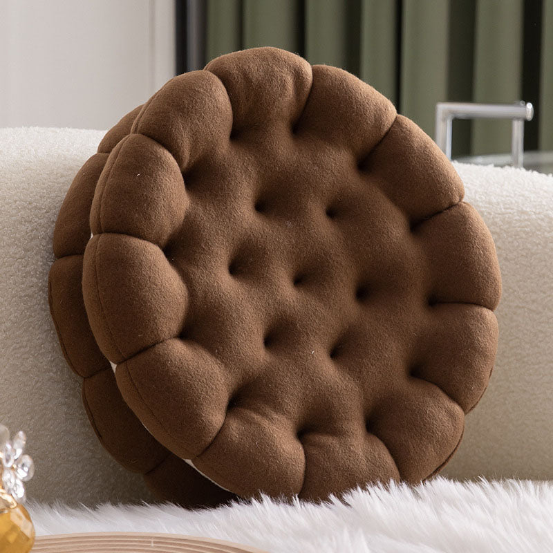 Coussin de siège mignon en forme de biscuit en forme de cercle