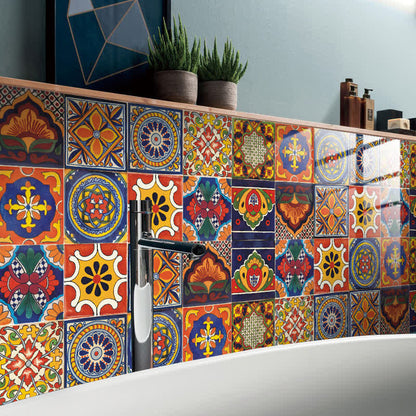 Autocollants muraux style rétro Ownkoti, motifs colorés variés (lot de 10)