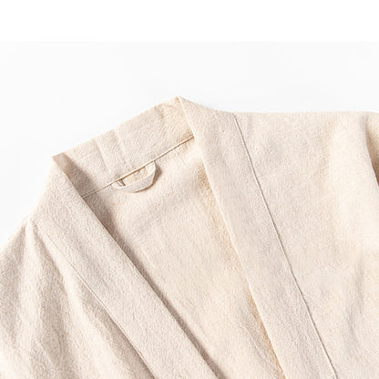 Peignoir doux à col en V avec poches Ownkoti