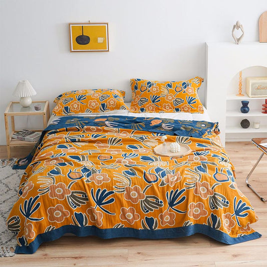 Couette double face Ownkoti à imprimé floral bohème