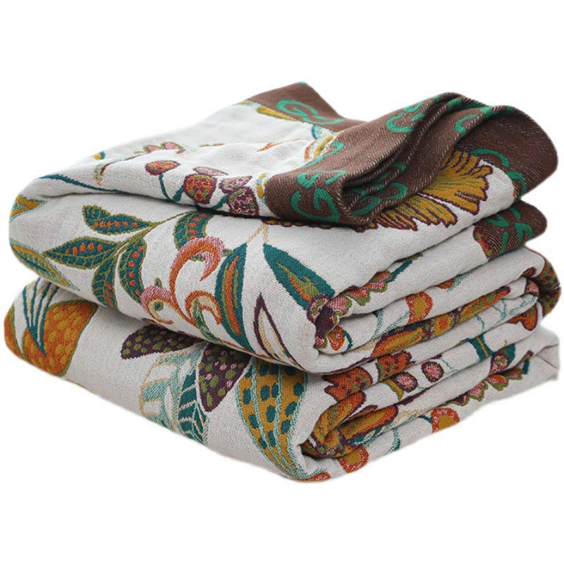 Couette réversible en coton à motif de fleurs luxuriantes Ownkoti