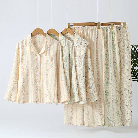Ensemble de vêtements de détente en pur coton de style forestier