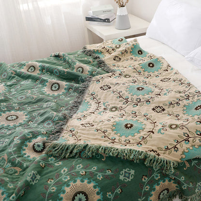 Housse de canapé rétro Ownkoti, couverture réversible en coton