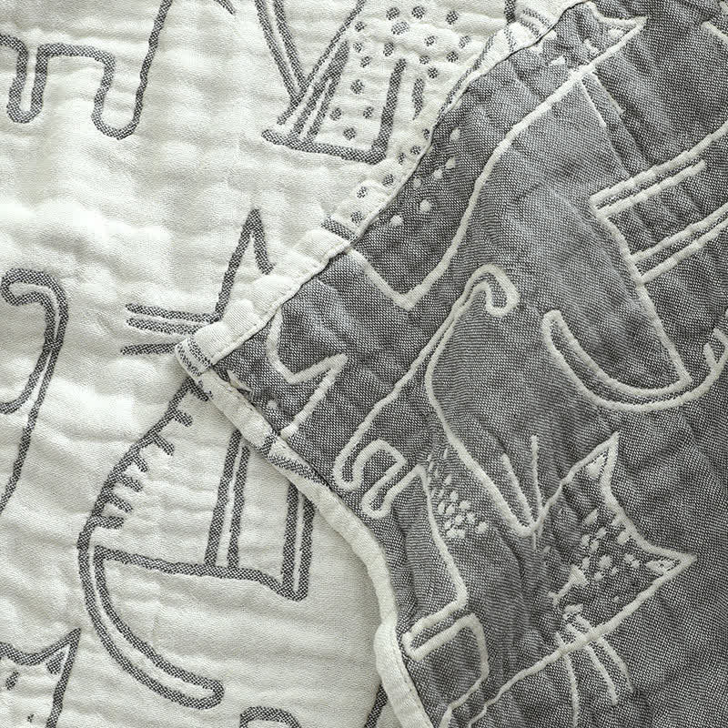 Coussin décoratif en coton imprimé chat Ownkoti (2 pièces)