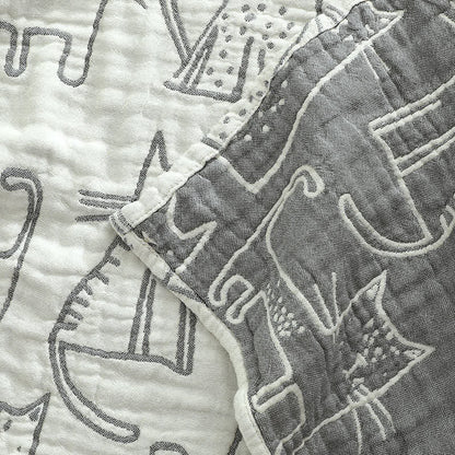 Coussin décoratif en coton imprimé chat Ownkoti (2 pièces)