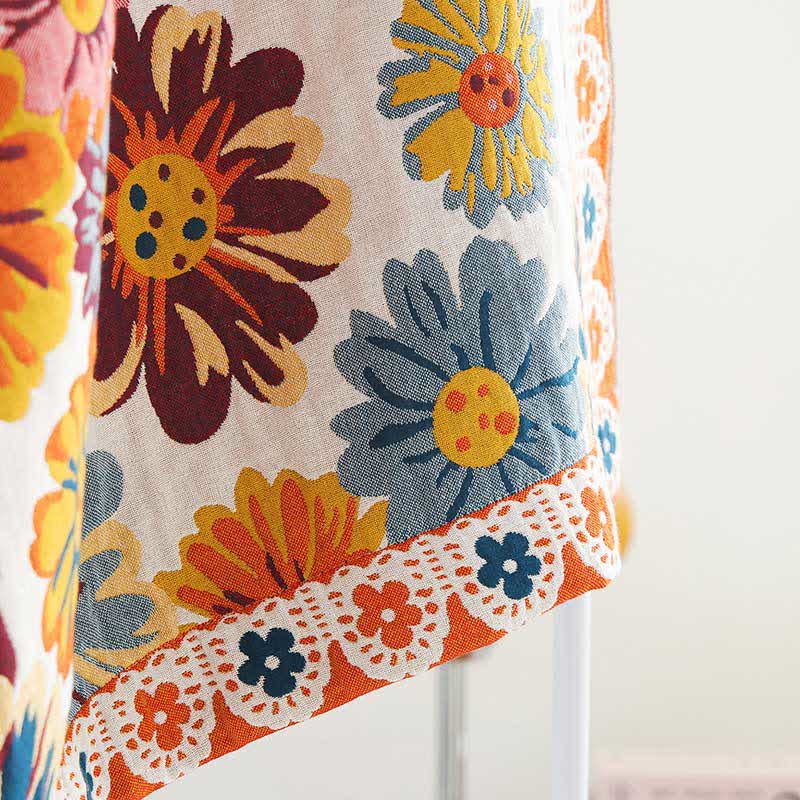 Serviette de bain en coton doux avec des fleurs lumineuses