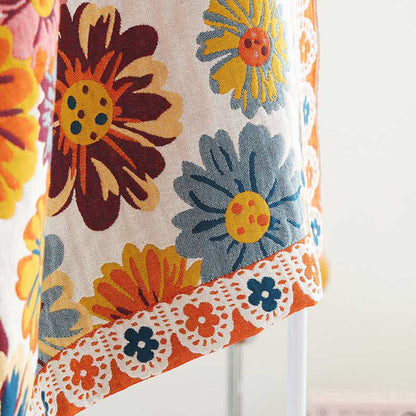 Serviette de bain en coton doux avec des fleurs lumineuses