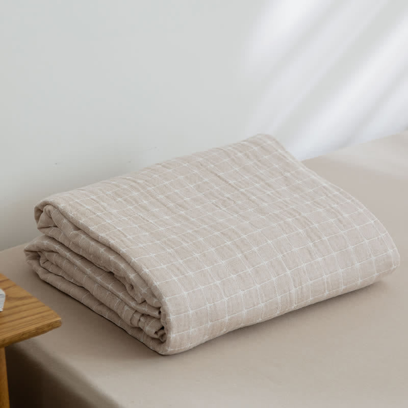 Couette légère en gaze de coton avec un motif quadrillé simple