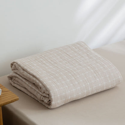 Couette légère en gaze de coton avec un motif quadrillé simple