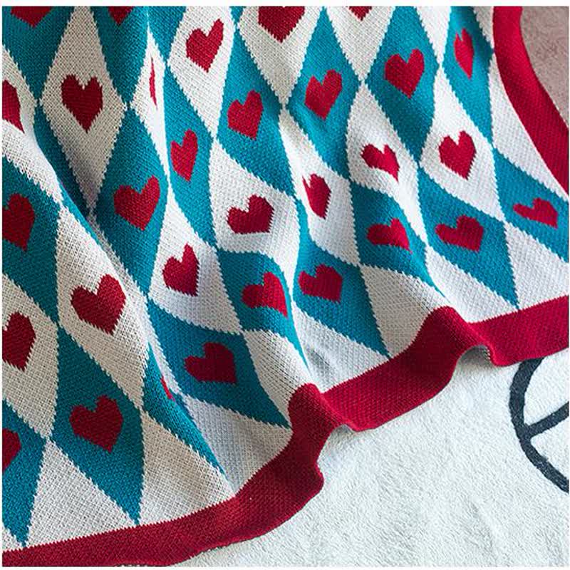 Couverture tricotée décorative Diamond & Love