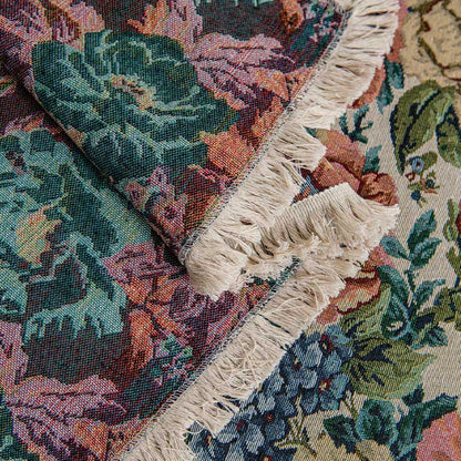 Housse de canapé à pompons et motif rose de style campagnard