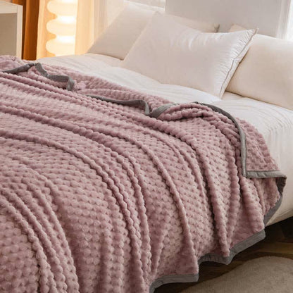 Couverture réversible unie en velours doux