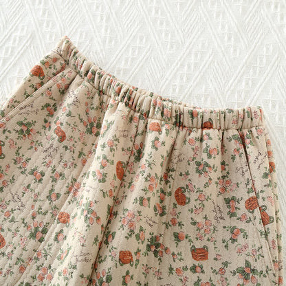 Ensemble de vêtements de détente en coton de style roseraie vintage
