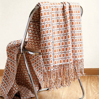 Couverture de canapé tricotée Ownkoti avec pompons