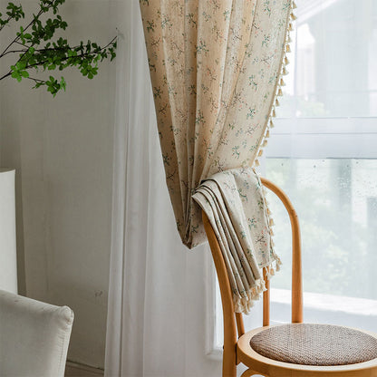Rideau filtrant la lumière de style campagnard avec motif floral