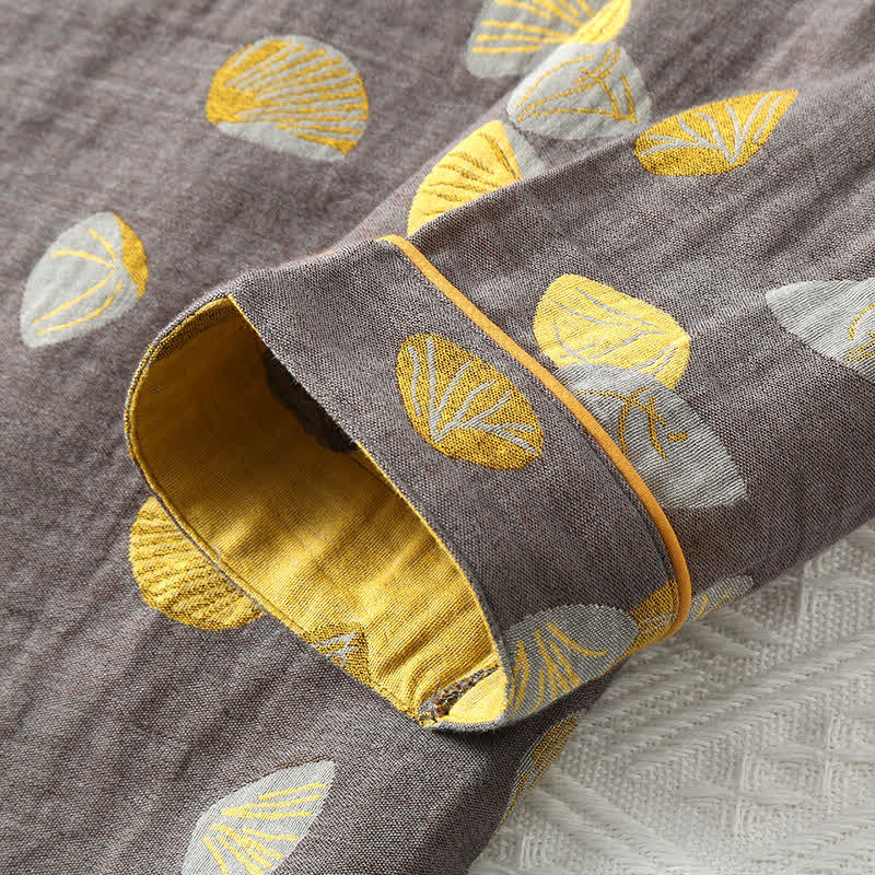 Ensemble pyjama de luxe en coton coquille avec revers