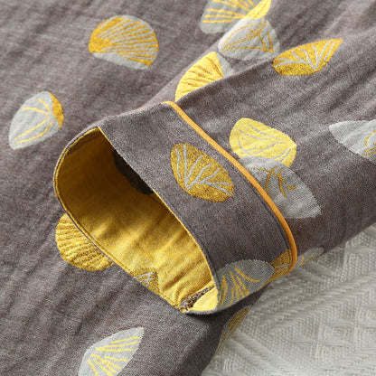 Ensemble pyjama de luxe en coton coquille avec revers