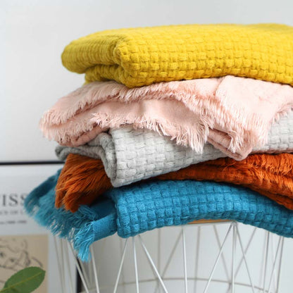 Ownkoti Home Decor – Couverture confortable de couleur unie