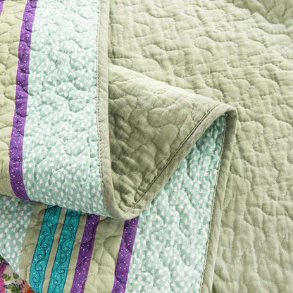 Couette patchwork bohème avec motif floral et taies d'oreiller