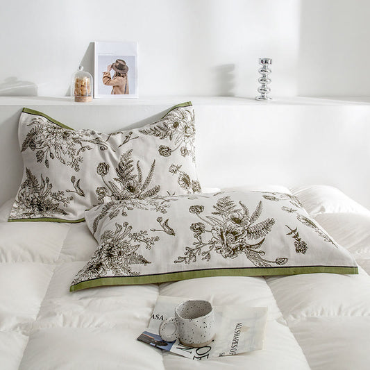 Serviette de toilette en coton avec pétales de fleurs pastorales (2 pièces)