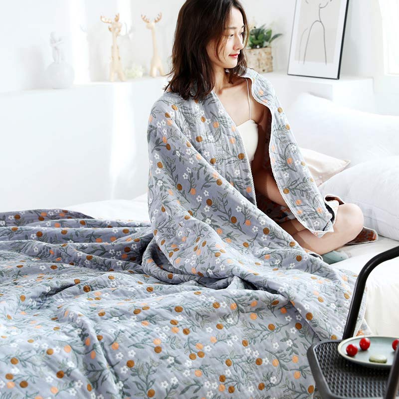 Couette réversible rétro, couette douce à motif floral