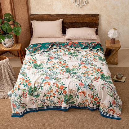 Couette réversible en gaze à motif floral vintage Ownkoti - Roi - image 0