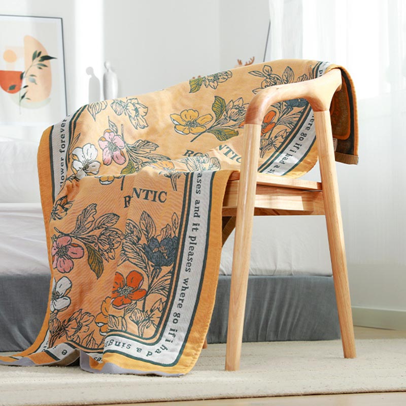 Serviette de bain réversible Ownkoti à motif floral en différentes couleurs