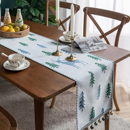 Chemin de table de Noël Ownkoti avec pompon