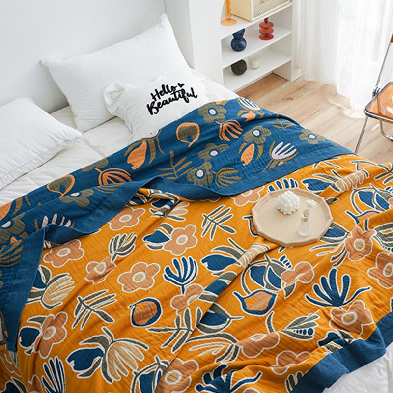 Couette double face Ownkoti à imprimé floral bohème
