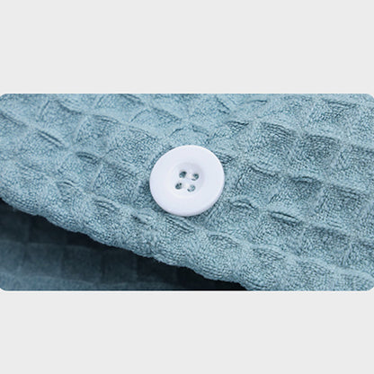 Serviette sèche-cheveux avec motif gaufré et boutons