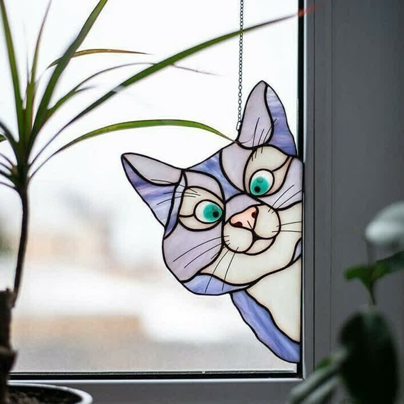 Décoration de fenêtre Ownkoti « Chat tacheté » (achetez-en un, recevez-en un gratuitement)