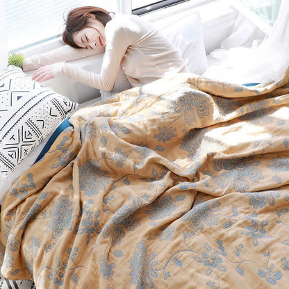 Ownkoti Couverture de canapé légère en coton à motif floral