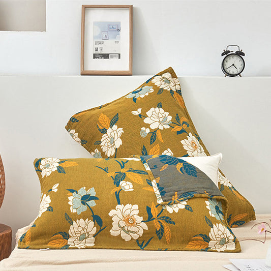 Serviettes-oreillers en coton Ownkoti à motif floral blanc (lot de 2)